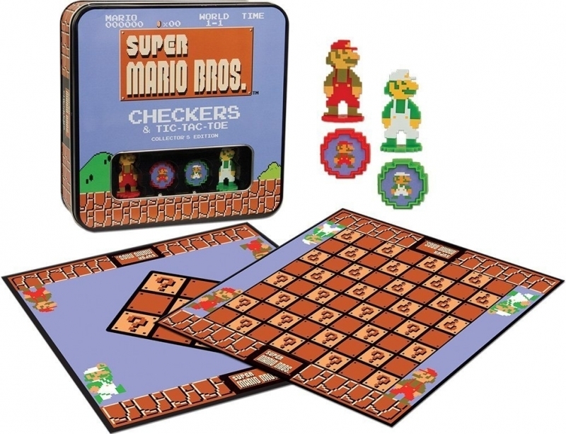 Super Mario Bros Checkers & Tic-tac-toe Collectors Game Set