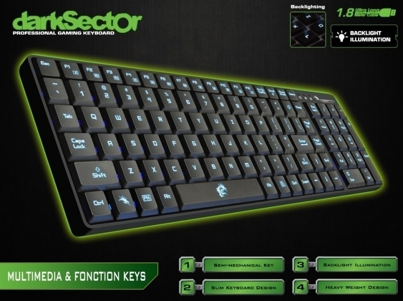 Dragon War Dark Sector Gaming Keyboard (azerty)