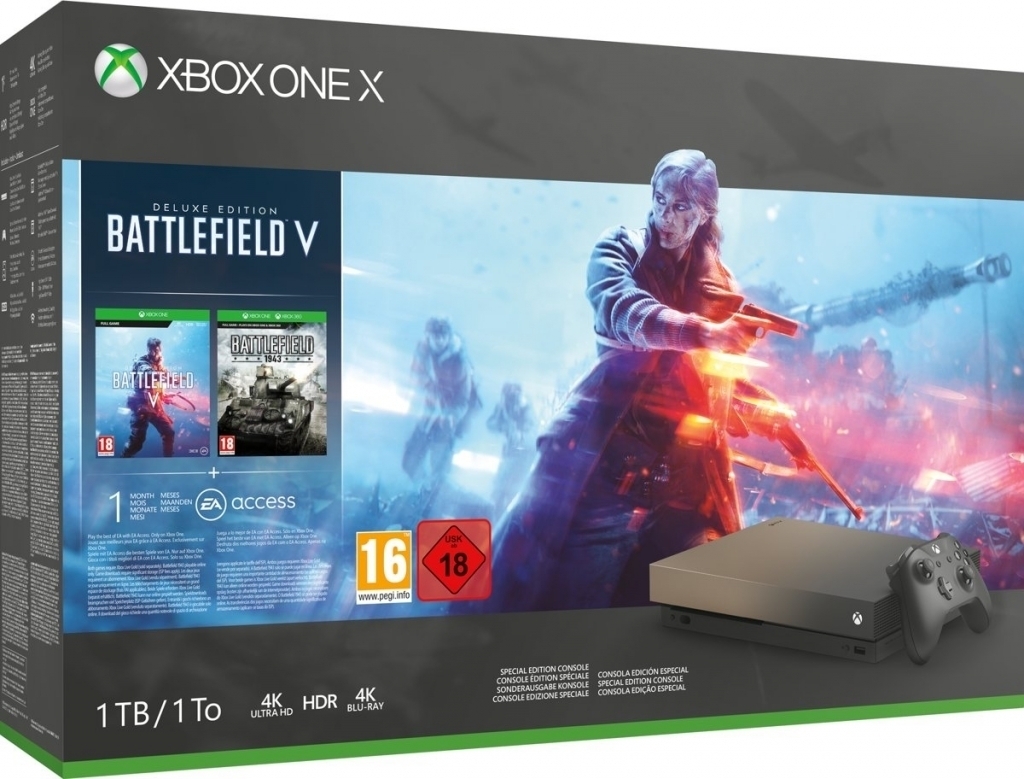 Xbox One X Console 1 TB + Battlefield V Gold Rush (Special Edition)