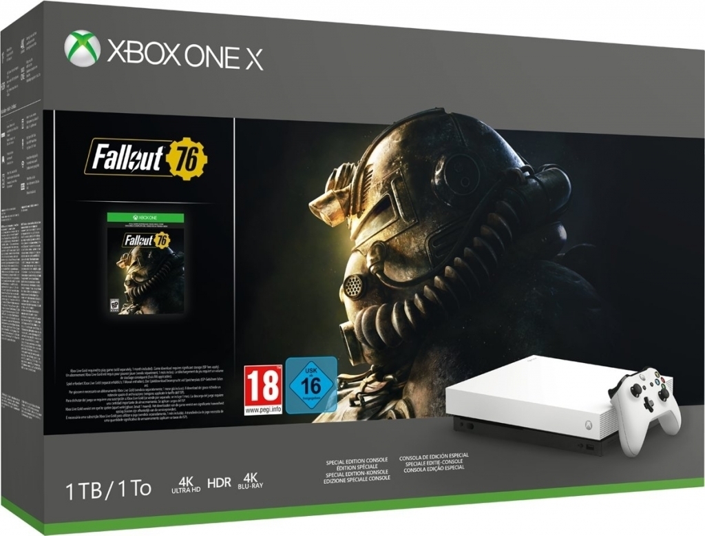 Xbox One X Console 1 TB + Fallout 76 (Robot White Special Edition)