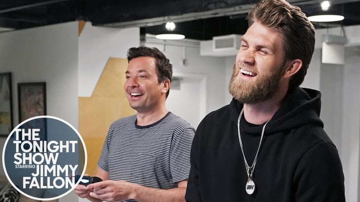 Bryce Harper, Jimmy Fallon Battle In Epic MLB The Show Home Run Derby Contest