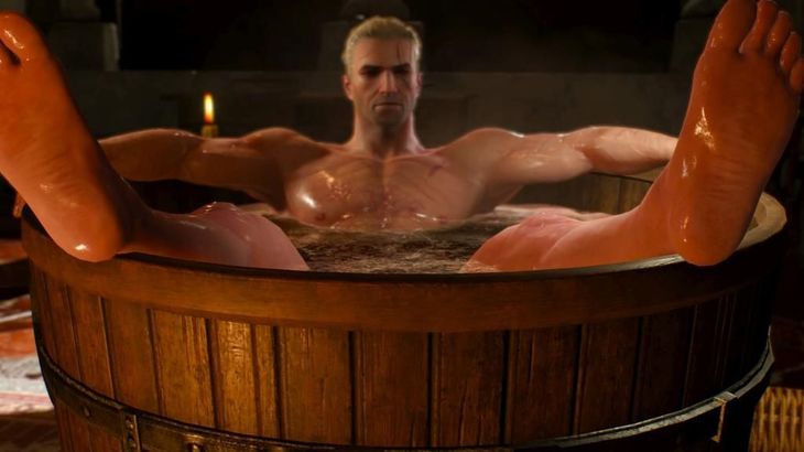 Great moments in PC gaming: Geralt's bath in The Witcher 3